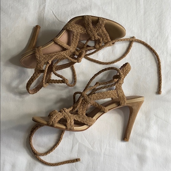 Joie lace up braided tie heels sz 39 EU - 9 US - Picture 2 of 8